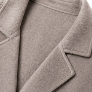 Cable-Knit Sleeve Double-Breasted Longline Coat for Women