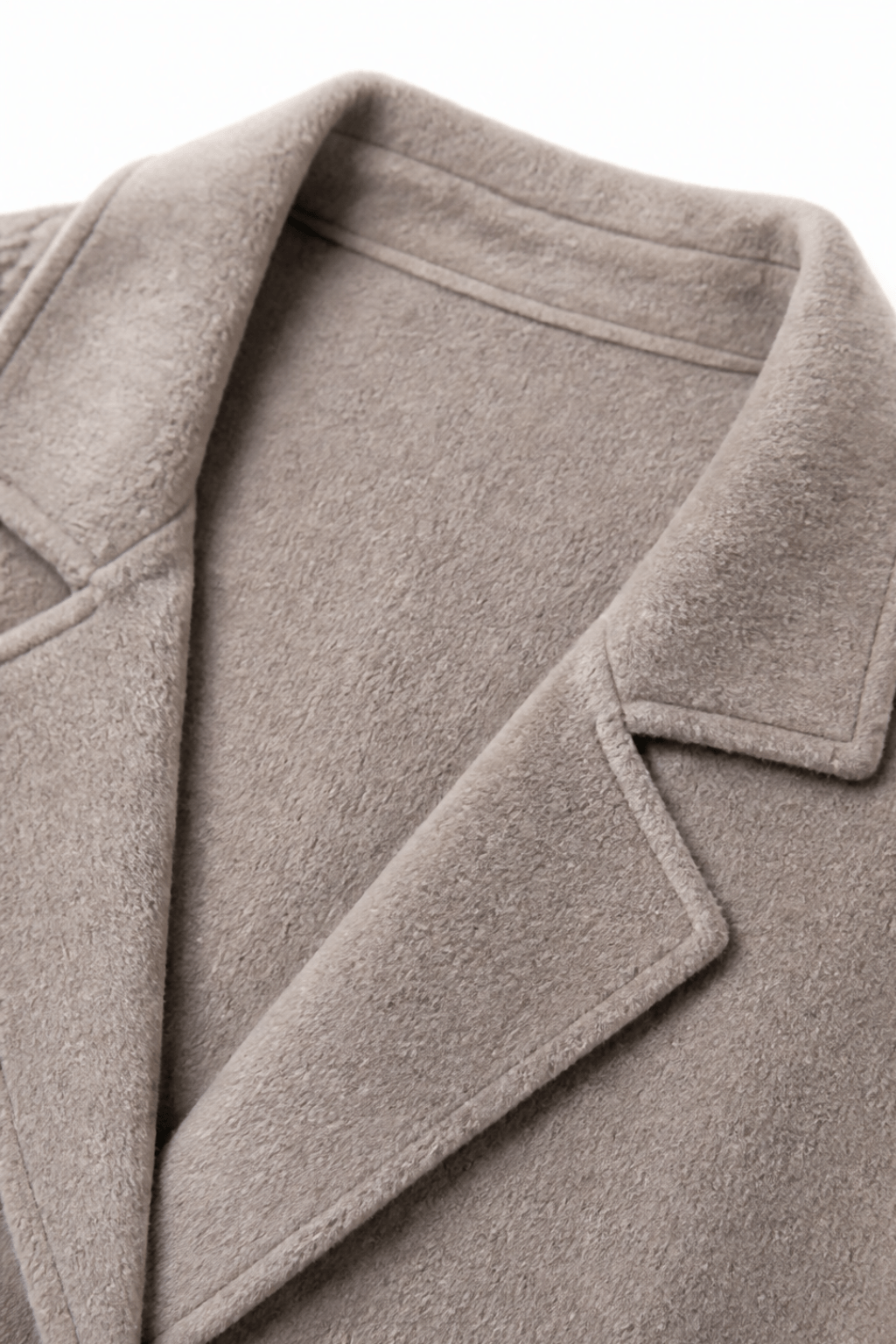 Cable-Knit Sleeve Double-Breasted Longline Coat for Women