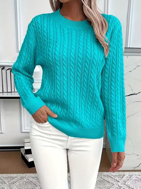 Ravae Cable-Knit Crew Neck Jumper for Women