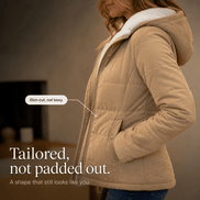 Coldbourne Sherpa-Lined Hooded Quilted Puffer Jacket for Women
