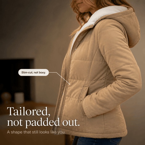 Coldbourne Sherpa-Lined Hooded Quilted Puffer Jacket for Women