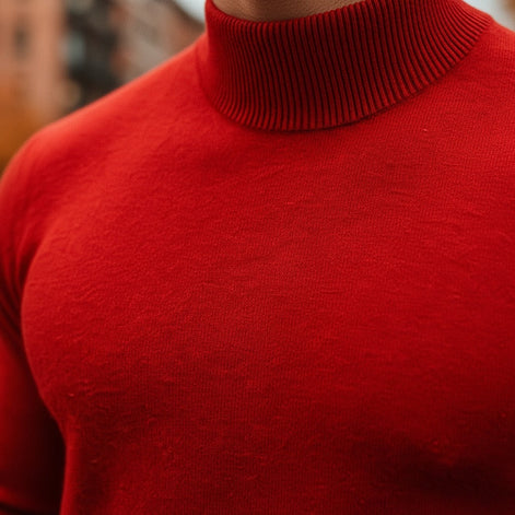 Alfie Mock Neck Mens Knit Sweater with Relaxed Fit