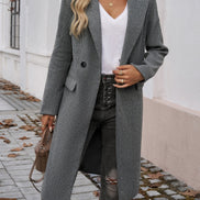 Anastasia Oversized Wool Blend Trench Coat for Women with Notched Lapel and Belt