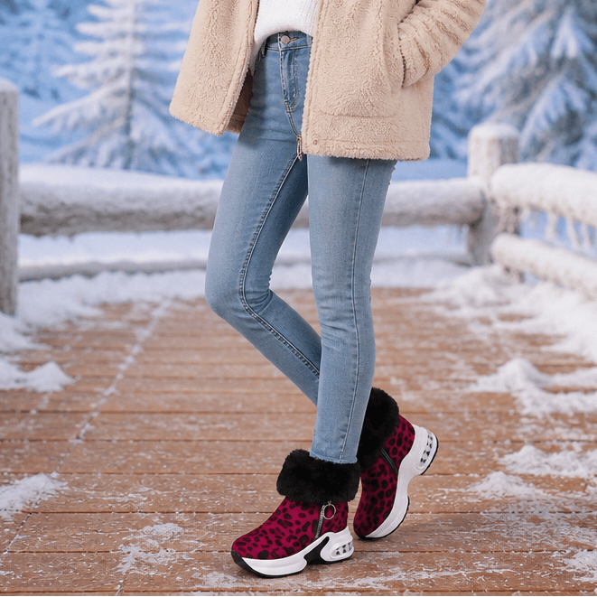 Josette Cuffed Zip-Up Ankle Boots with Fold-Over Textile Cuff for Women