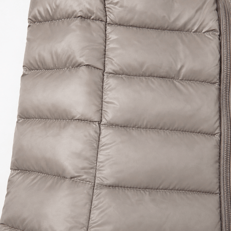 Women's Long Quilted Puffer Coat with Hood in Polyester