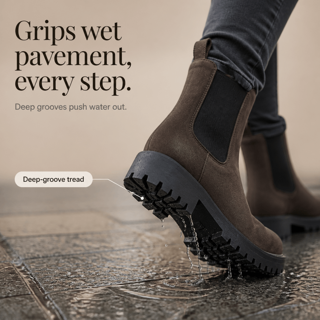 Wide-Fit Chelsea Boots with Stretch Side Panels for Women
