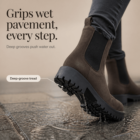 Wide-Fit Chelsea Boots with Stretch Side Panels for Women