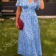 Amelia Floral Wrap Maxi Dress for Autumn Wedding Guests