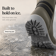 Women's Knit-Cuff Lace-Up Winter Boots with Buckle Strap