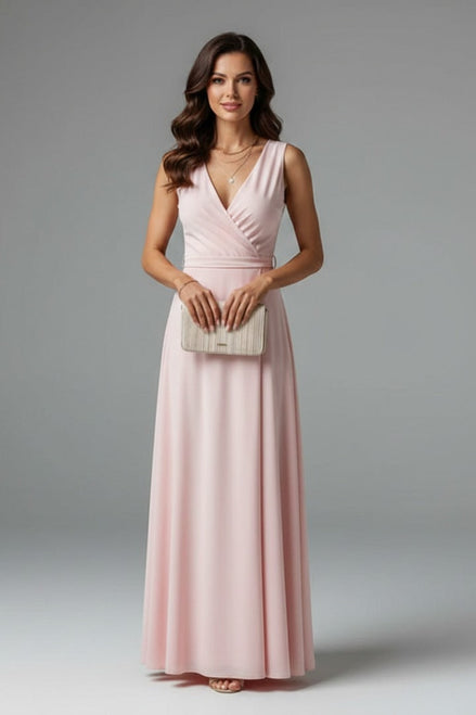 Annabelle Satin Wrap Maxi Party Dress with Relaxed Fit for Christmas