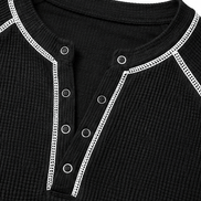 Women's Waffle Knit Henley Top with Button Placket