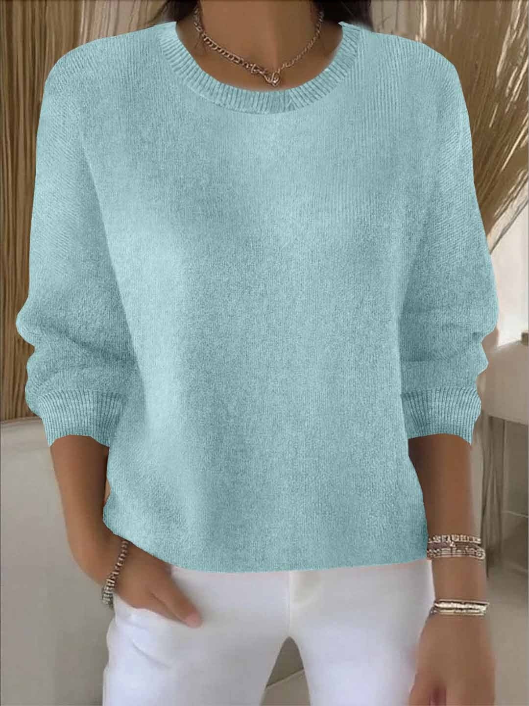 Lorie Relaxed-Fit Women's Knitted Jumper with Ribbed Trim