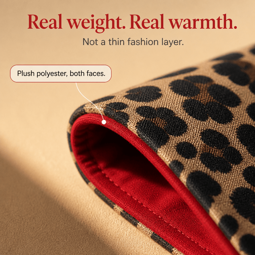 Reversible Leopard Print Hooded Coat for Women in Winter