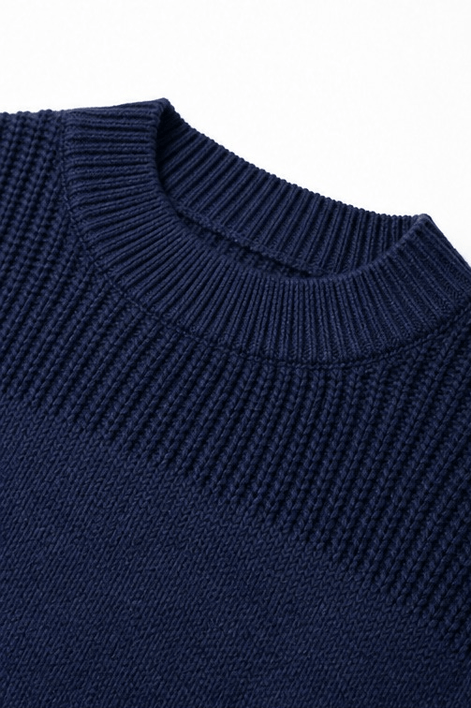 Women's Ribbed Dropped-Shoulder Oversized Knitted Jumper
