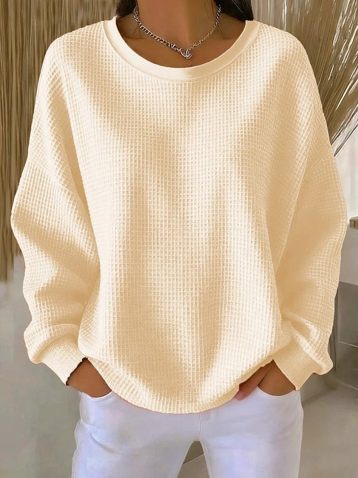 Lucille Oversized Waffle-Knit Women's Jumper with Dropped Shoulders