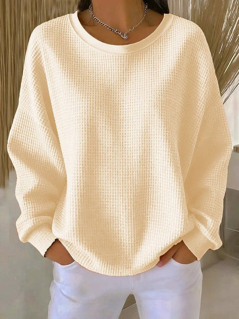 Lucille Oversized Waffle-Knit Women's Jumper with Dropped Shoulders