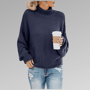 Natascha Women's Oversized Chunky Knitted Jumper with Turtleneck