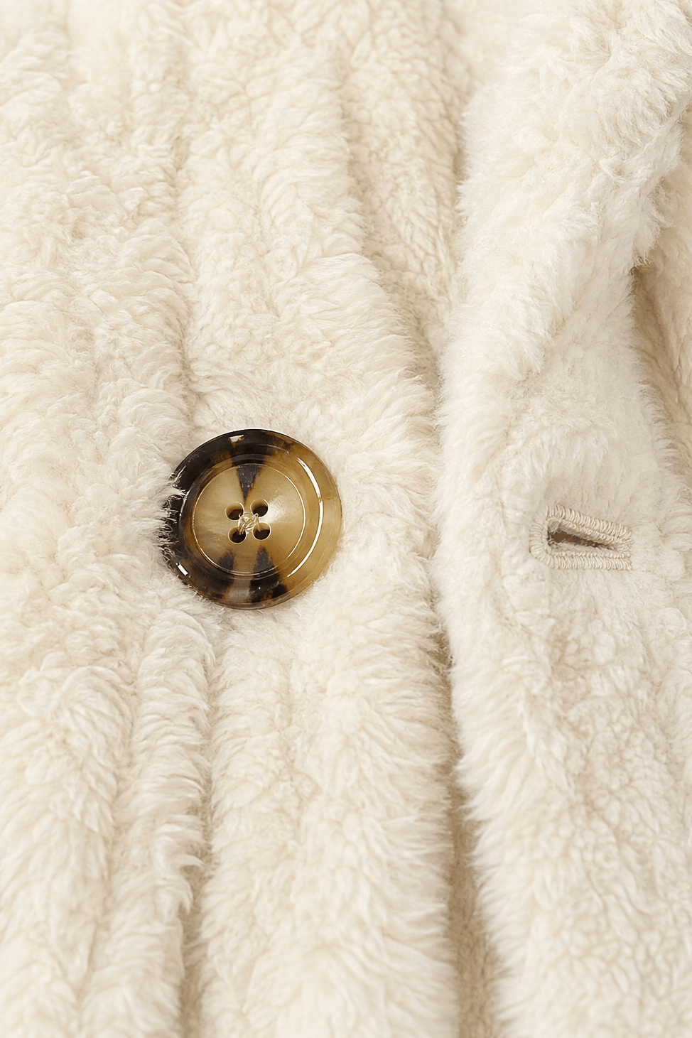 Cable-Knit Textured Hooded Longline Coat with Button Hems