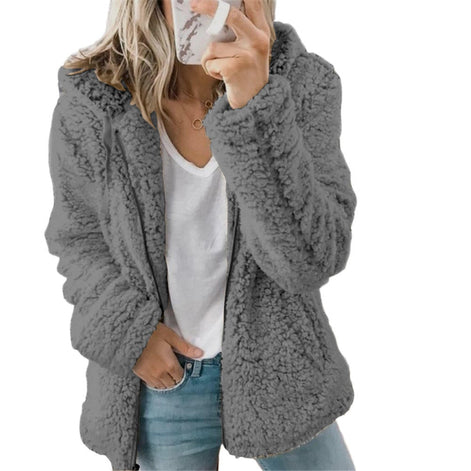 Women's Fleece Teddy Coat with Zip Pockets