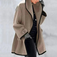 Iratxe Women's Oversized Longline Trench-Style Wool Winter Coat