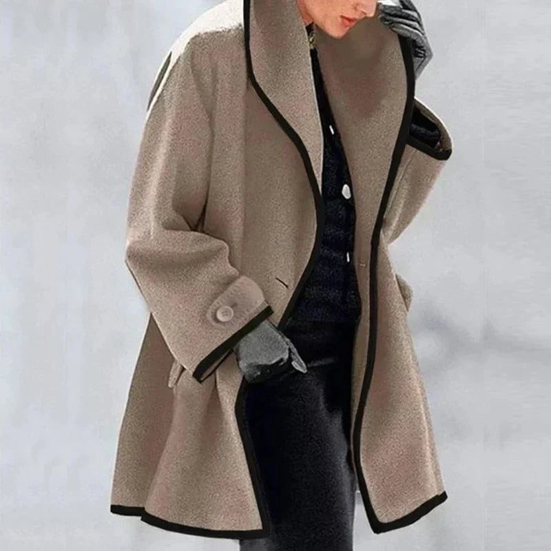 Iratxe Women's Oversized Longline Trench-Style Wool Winter Coat
