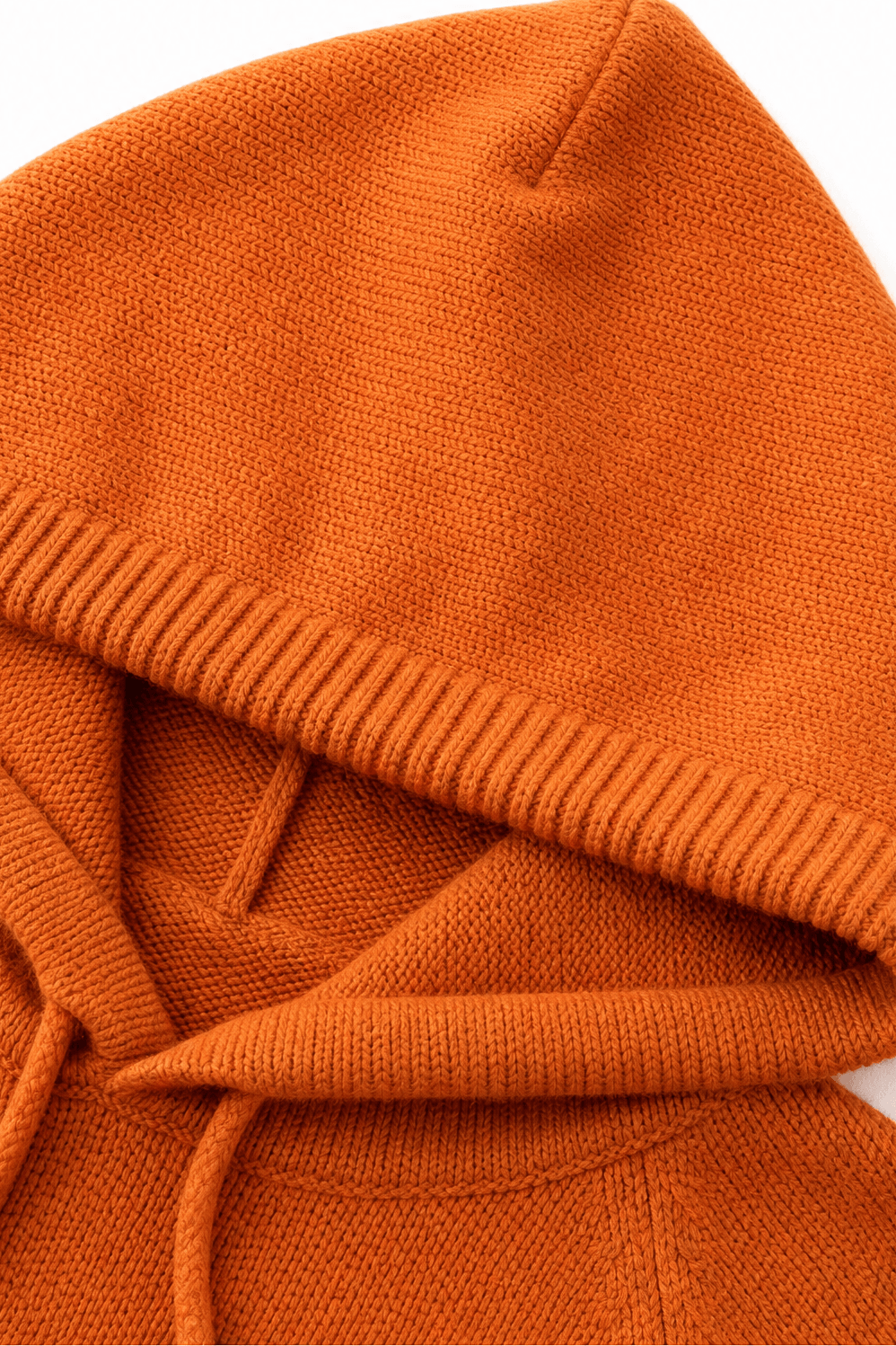 Women's Ribbed Hooded Knit Jumper with Drawstring