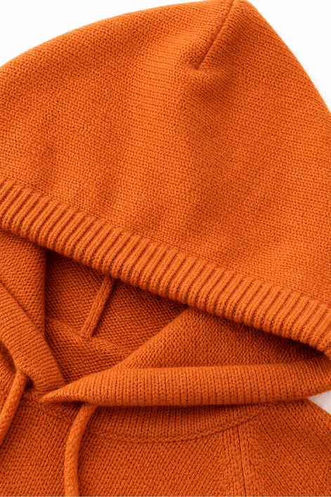 Women's Ribbed Hooded Knit Jumper with Drawstring