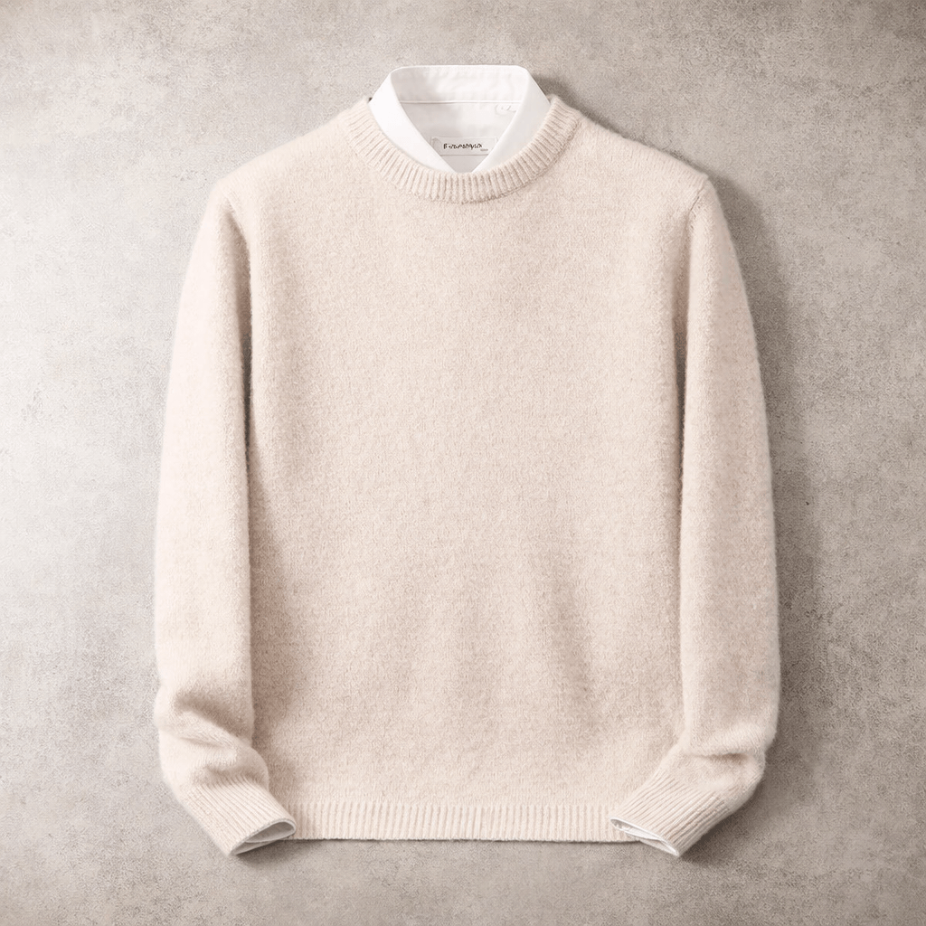 Men's Merino Wool Blend Crewneck Knit Jumper