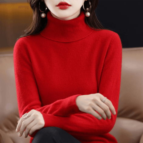 Elena Cashmere Blend Turtleneck Jumper for Ladies Christmas Wear