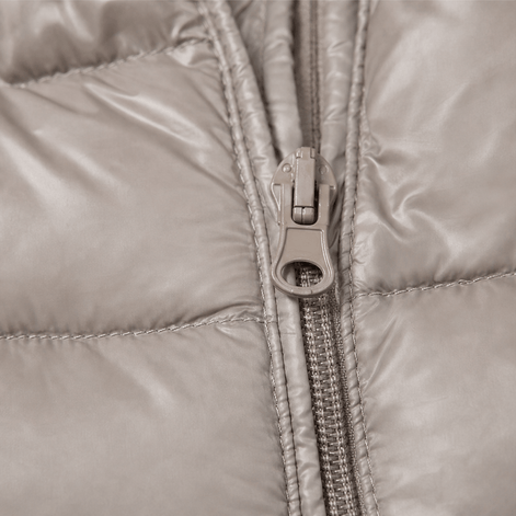 Women's Long Quilted Puffer Coat with Hood in Polyester