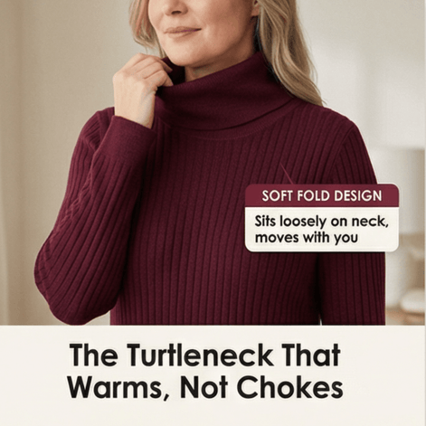 Velara Women's Turtleneck Knitted Jumper Dress with Pockets