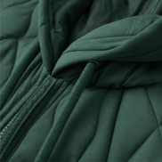 Women's Hooded Spliced Quilted Puffer Jacket with Padded Lining