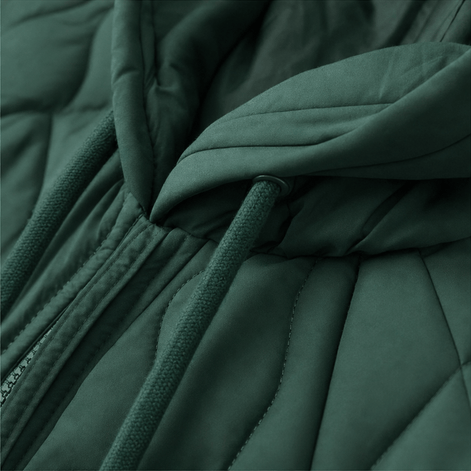 Women's Hooded Spliced Quilted Puffer Jacket with Padded Lining