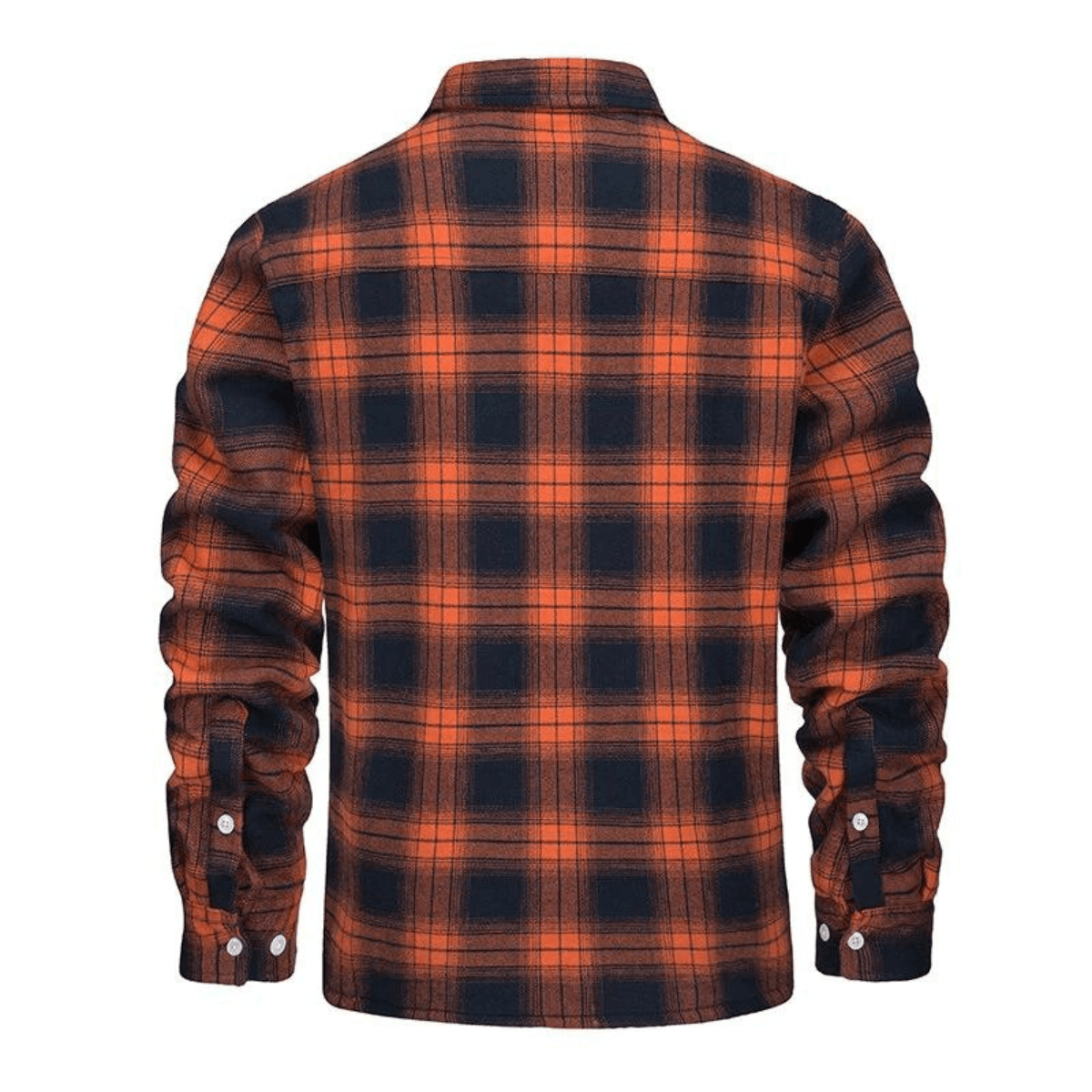 Men's Sherpa-Lined Plaid Flannel Shirt Jacket with Button Pockets