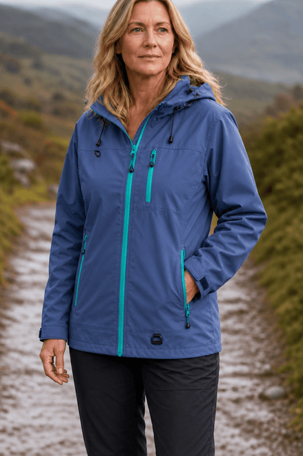 Hooded Waterproof Windproof Rain Coat with Adjustable Cuffs