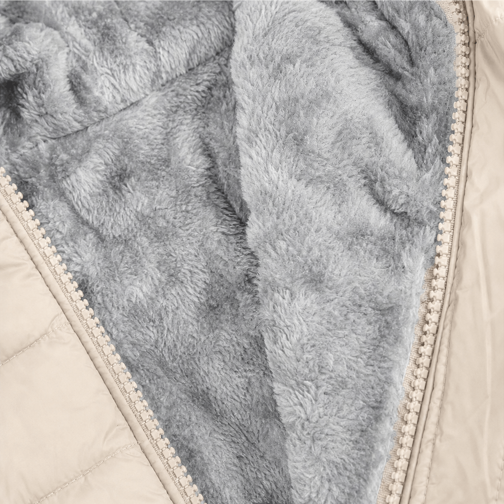 Women's Longline Quilted Puffer Jacket with Hood and Zip Pockets