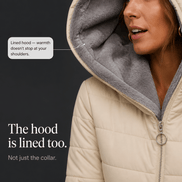 Women's Plush-Lined Hooded Longline Quilted Puffer Jacket
