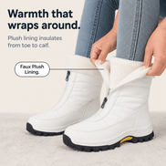Snowlina Plush-Lined Mid-Calf Zip-Up Winter Boots for Women