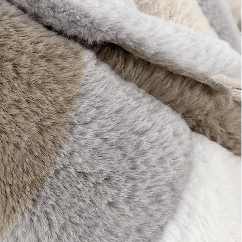 Women's Oversized Faux Fur Color-Block Hooded Coat