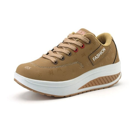 Jarrah Women's Cushioned Platform Sneakers with Lace-Up Faux Leather Upper
