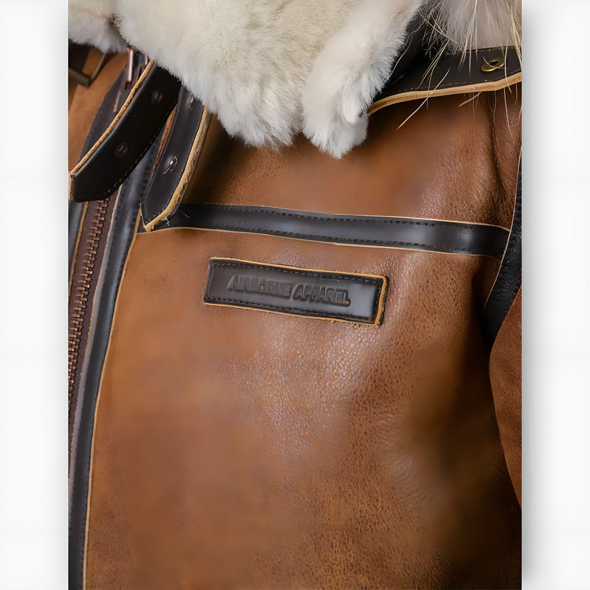 Shearling-Lined Aviator Bomber Jacket with Fur Hood for Men