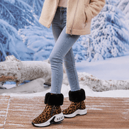 Josette Cuffed Zip-Up Ankle Boots with Fold-Over Textile Cuff for Women