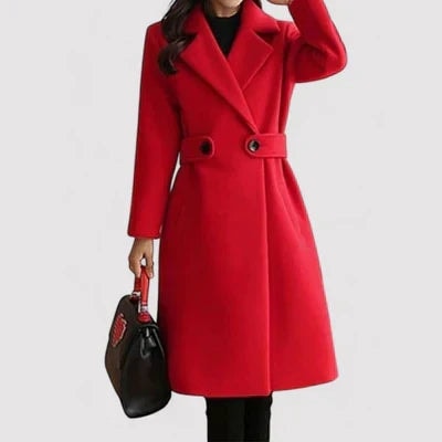 Rosa Belted Longline Wool-Blend Coat for Women in Winter
