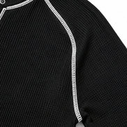 Women's Waffle Knit Henley Top with Button Placket