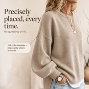 Women's Drop-Shoulder Lantern Sleeve Chunky Knitted Jumper with Side Slits