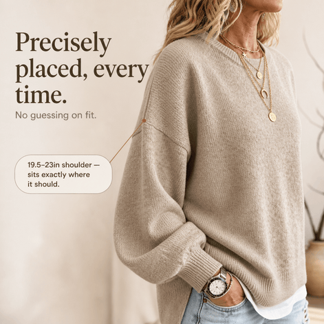 Women's Drop-Shoulder Lantern Sleeve Chunky Knitted Jumper with Side Slits