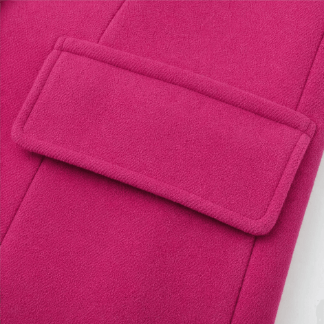 Women's Double-Breasted Structured Longline Wool-Look Coat with Gold Buttons