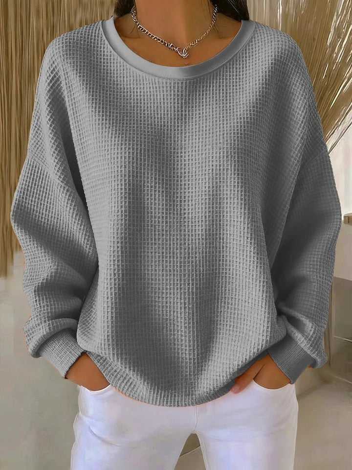 Lucille Oversized Waffle-Knit Women's Jumper with Dropped Shoulders