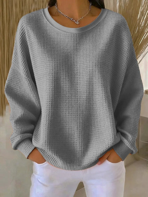 Lucille Oversized Waffle-Knit Women's Jumper with Dropped Shoulders