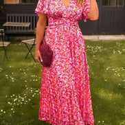 Amelia Floral Wrap Maxi Dress for Autumn Wedding Guests